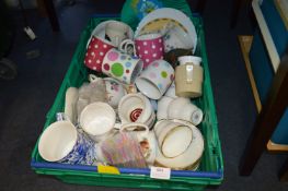 Tray Lot of Mugs and Plates, etc.