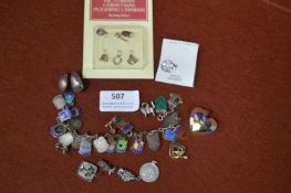 Continental Silver Charm Bracelet and Sterling Sil