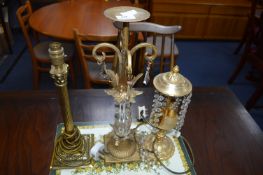 Brass Light Fittings with Chandelier Drops