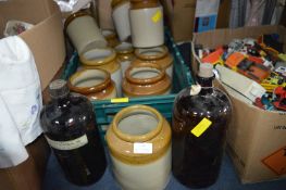 Victorian Stoneware Jars and Two Vintage Hull Bott