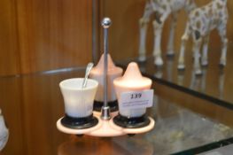 Deco Pink Bakelite Cruet Set