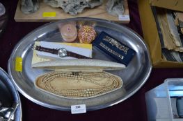 Pearl Necklace in a Case, Two Wristwatches and a C