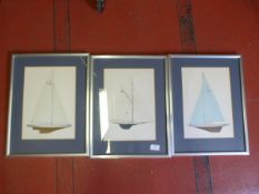 Three Sailing Ship Prints