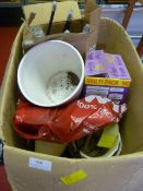 Miscellaneous Box Including Plant Stand, Bird Food