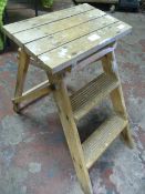 Two Tread Wooden Kitchen Steps