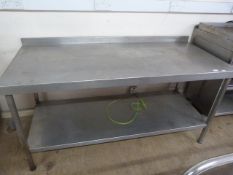 Stainless Steel Table with Shelf 66x29x33
