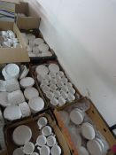 *~400 White China Saucers and ~260 Tea Cups