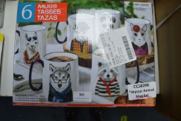 *Hipster 6pc Animal Mug Set