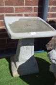 Square Birdbath with Rose Design