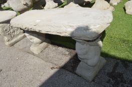 Garden Bench with Squirrel Supports