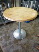 * Single Pedestal Wooden Topped Table 77cm tall ~76cm diameter (No fittings)