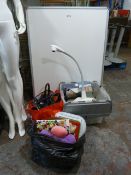 Whiteboard, Box of Art Books, Desk Lamp, Toys, Stationery, etc.