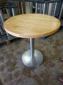 * Single Pedestal Wooden Topped Table 77cm tall ~76cm diameter (No fittings)