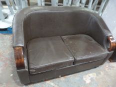 * Two Seat Brown Sofa
