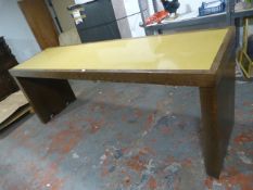 * Large Wood Effect Table with Insert Safety Glass Top ~9'x2'6
