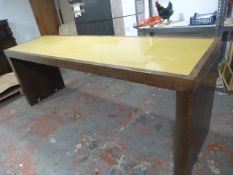 * Large Wood Effect Table with Insert Safety Glass Top ~9'x2'6