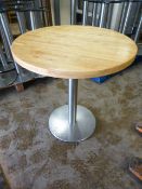 * Single Pedestal Wooden Topped Table 77cm tall ~76cm diameter (No fittings)