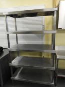 Stainless Steel Five Tier Shelf Unit 105x50x180cm