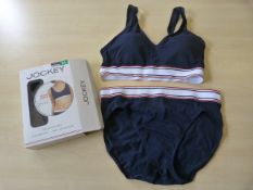 *Jockey Navy Retro Stripe Bralette and Brief