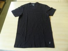 *Nautica Black Cotton Crew-Neck T-Shirt Size: M