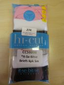 *Itse Bitse High Cut Cotton Stretch Briefs 6pk Siz