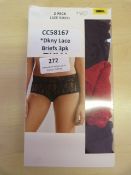 *DKNY Lace Briefs 3pk Size: M