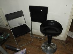 *Gas Lift Bar Stool and Two Folding Chairs