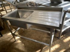 * sink and draining board ss w x 1200 d x 600 h x 920