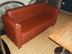 *Pair of Faux Leather Two Seat Sofas