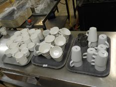 *Assorted White Cups & Saucers