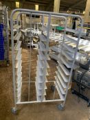 * bus tray rack on wheels w x 800 d x 550 h x 1500