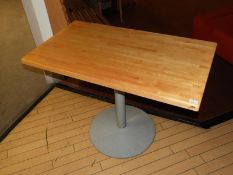 *13 Rectangular Pedestal Dining Tables with Butcher Block Style Tops