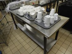*Stainless Steel Preparation Table with Undershelf and Drawer 180x60cm