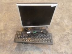 * desktop computer, keyboard and monitor