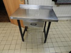*Stainless Steel Preparation Table with Drawer and Upstand to Rear 90x60cm
