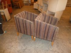 * 2 x stripy arm chairs