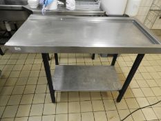 *Stainless Steel Dishwasher Side Table with Undershelf 125x65cm