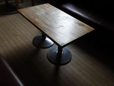 *Rectangular Low Reception Table with Butchers Block Style Top