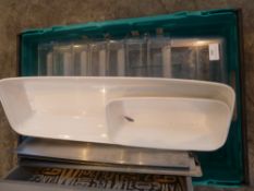 * assortment of plastic tubs and display bowls