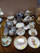Assorted Pottery, Teapots, Dishes, Bunnykins, etc.