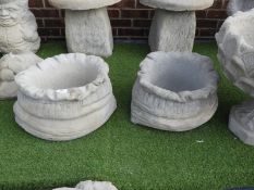 Pair of Garden Planters in the form of Sacks