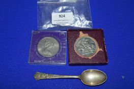 Festival of Britain Commemorative Crown and a Coronation Teaspoon