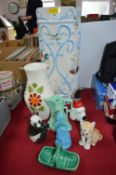 Ceramic Umbrella Stand and Pottery Items Including Sylvac and USSR Panda etc.