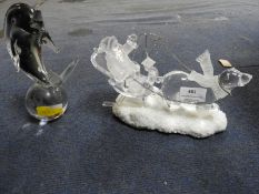 Glass Santa Sleigh and a Dolphin