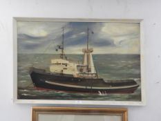 Signed Oil on Board Ametuer Painting of C. Russell The Englishman