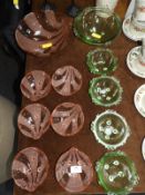 1930's Coloured Glassware Dish Sets
