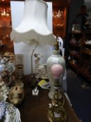 Three Table Lamp Including a Lady on the Telephone
