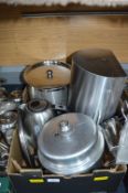 Stainless Steel Items; Bread Bins, Pressure Cooker, etc.