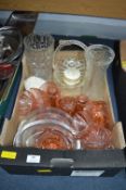 1930's Glassware, Dressing Tables Sets, Vases, etc.