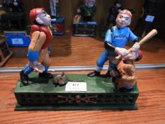 Reproduction Cast Iron Money Box - Hometown Battery Baseball